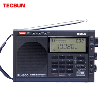 TECSUN Juoda PL-600 Digital Tuning Full-Band FM/MW/SBB/PLL Susintetintas didelio jautrumo ir gilus garsas Stereofoninis Radijas радиоприемни
