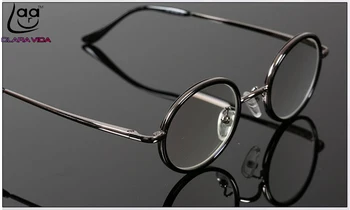 = CLARA VIDA = classic Retro apvalūs akiniai Skaitymui aukštos kokybės lydinio, juodos spalvos prabanga rėmas su byla +1 +1.5 +2 +2.5 +3 +3.5 +4