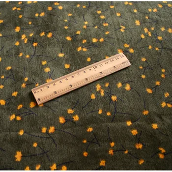 Pusės metro forest green mažai gėlių spausdinti medvilnė velvetas audinio Rudens Žiemos suknelė marškinėliai kelnių paltas T860