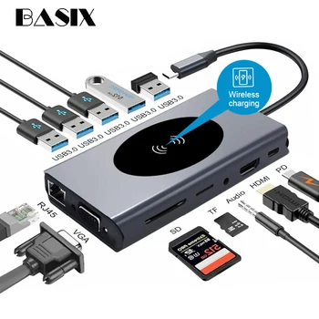 Basix USB3.0 Tipas-C Hub į HDMI Adapteris, suderinamas 4K 