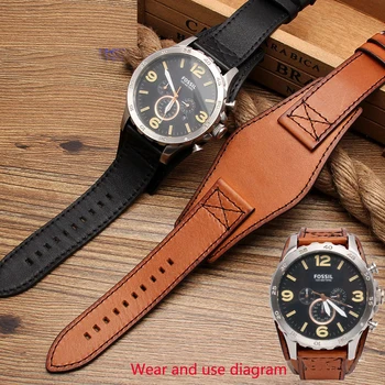 Iškastinio JR1401 BQ2054 FS5414 laikrodžių dirželiai didelis kiekis VYRIŠKI natūralios odos watchband 22mm 24mm su dėklas dirželis žiūrėti