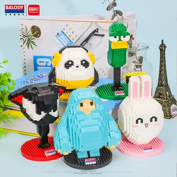 Naujas Balody Mini Blokai Mielas Animacinių filmų Panda Statybinės Plytos Žaislai Vaikams Šiuo Valentino Įdomus Žaislas, Katė Dizaino Blokas 18152