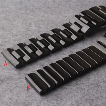 Naujas aukštos kokybės Watchband Juoda grynos Keramikos Dirželis 20mm 22mm žiūrėti Sumsang S2 S3 išmaniųjų laikrodžių apyrankės nemokamai skatinimo priemonės