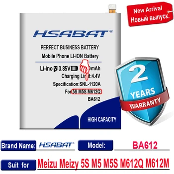 HSABAT 5100mAh Viršuje Baterija Meizu Meizy 5S M6 12M M5M612Q M5S BA612 nemokamas pristatymas