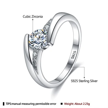 GOMAYA Romantiška 925 Sterlingas Sidabro Žiedai Moterims 5A Aišku, Kubinis Cirkonis Elegantiškas Žiedas, Vestuvių, Sužadėtuvių Fine Jewelry Karšto Pardavimo