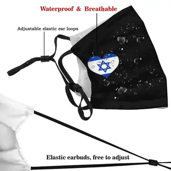 Izraelis Širdies Vėliava Veido Kaukė Spausdinti Daugkartinio Naudojimo Kaukė Kd2.5 Filtras Veido Kaukė Vaikų Apsaugos Apsaugos Ir Karantino Slaugytoja Kvėpavimo
