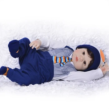 23 Colių Boneca bebes atgimsta menino viso Kūno Silikono Vinilo Atgimsta Kūdikių Lėlės 57 cm Naujagimių Lėlės Vaikų Dienos Dovanos
