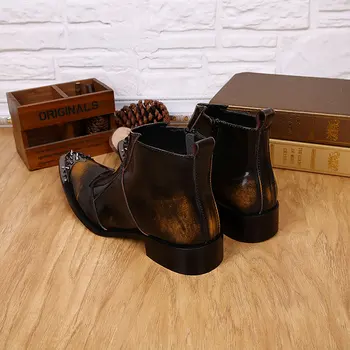 Rudenį, žiemą britų stiliaus dygliuotos cowboy boots mens dirželio sagtis karinių aukštos viršų batai natūralios odos darbo armijos batai