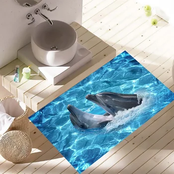 Naujas Specialusis Sienų Lipdukai Dizaino 3d Delfinų Poveikį Povandeninį Pasaulį 3D Delfinų lipnios Nuimamas Siena Lipdukas Vandeniui