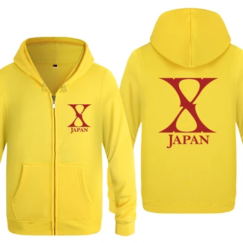 X-JAPAN Rock grupės Logotipas Hoodies Vyrų 2018 Vyrų Vilnos Užtrauktukas susagstomi megztiniai Megztiniai su Gobtuvu