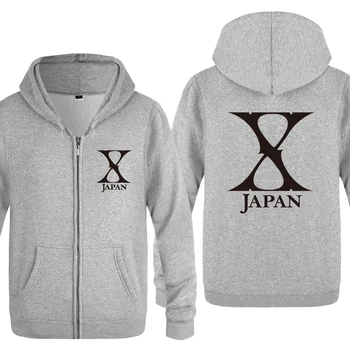 X-JAPAN Rock grupės Logotipas Hoodies Vyrų 2018 Vyrų Vilnos Užtrauktukas susagstomi megztiniai Megztiniai su Gobtuvu
