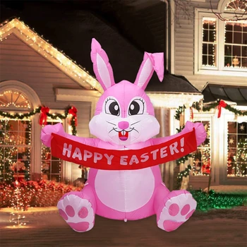 1,5 m Pripučiami Happy Easter Bunny Lėlės Žaislas LED Nakties Šviesos Paveikslas Kieme Lauko Sodo Šalis Ornamentu Dekoravimui