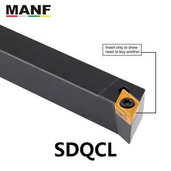 MANF Tekinimo Įrankis SDQCR-1616H11 10mm 12mm DCMT11 Įdėklai Staklės, Pjovimo Staklės, Pavėsinė Išorės Tekinimo Įrankio Laikiklis