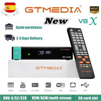 GTmedia V8X Palydovinis Imtuvas DVB-S/S2/S2X SCART+CA su LED Ekranas 2.4 G WiFi 1080P HD TV Box V8 Skaitmeninės Palydovinės TV Imtuvas