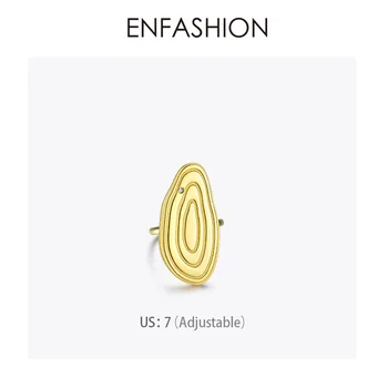 Enfashion Metų Žiedai Moterims Aukso Spalvos Nerūdijančio Plieno Didelis Metinis Žiedas Reguliuojamas Bižuterijos Anillos Mujer 2020 R184008