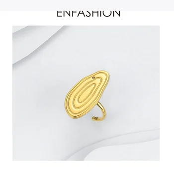 Enfashion Metų Žiedai Moterims Aukso Spalvos Nerūdijančio Plieno Didelis Metinis Žiedas Reguliuojamas Bižuterijos Anillos Mujer 2020 R184008