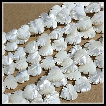 34pcs white shell stygos sūraus vandens motina perlų drožyba lapų dydis 12mm shell karoliukai, priedai