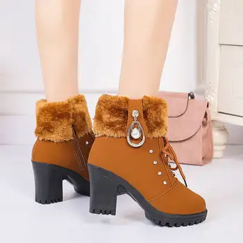 2020 m. rudens ir žiemos naujų Martin batai moterims storio obcasie Britų stiliaus trumpi batai trumpas batai, storos-soled sniego batai plius vel