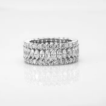 925 Sterling silver Band Žiedai Prabanga Markizė Supjaustyti Lakuotais Deimantų Sužadėtuvių, Vestuvių Žiedai, Moterų ir Vyrų Papuošalai dovana