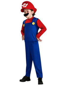 Suaugusiems, Vaikams, Super Mario Cosplay Kostiumų Luigi Bros Santechnikas Broliai Fancy Dress vyrams, moterims
