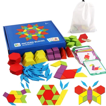 Karšto Pardavimo 155pcs Medinės Dėlionės Valdybos Nustatyti Spalvinga Kūdikių Montessori Švietimo Žaislai Vaikams Mokymosi Plėtoti Žaislas