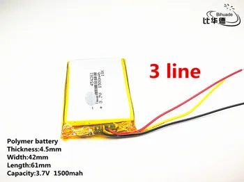 5vnt/daug 3 linijos Gera Qulity 3.7 V,1500 mah,454261 Polimeras ličio jonų / Li-ion baterija ŽAISLŲ,CENTRINIS BANKAS,GPS,mp3,mp4