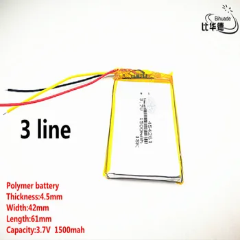 5vnt/daug 3 linijos Gera Qulity 3.7 V,1500 mah,454261 Polimeras ličio jonų / Li-ion baterija ŽAISLŲ,CENTRINIS BANKAS,GPS,mp3,mp4
