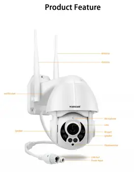 1080P Lauko Kamera HD IP66 atsparus Vandeniui WiFi PTZ Saugumo Belaidžio IR Home Security Cam Wireless CCTV Kameros Naktinio Matymo