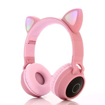 Bluetooth 5.0 laisvų Rankų įranga Kačių Ausų Belaidžio LED Šviesos Mobiliųjų Telefonų, Ausinių Stereo Muzikos per Ausines, Mergina Dukra laisvų Rankų įranga PC