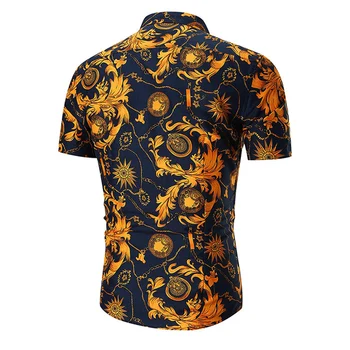 Vyrai Havajų Trumpi Marškinėliai Vyrų Atsitiktinis camisa masculina Spausdinti Paplūdimys Marškinėliai trumpomis Rankovėmis Vasarą vyrams drabužius 2019 Azijos Dydis 5XL