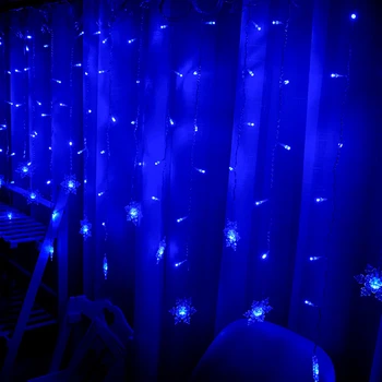 Kalėdų Snaigės LED String žibintai, Mirksintis Šviesos Užuolaidos, Šviesos, Lauko Kalėdos Girliandą Atostogų Šalis Keičiamas Pasakų Šviesos