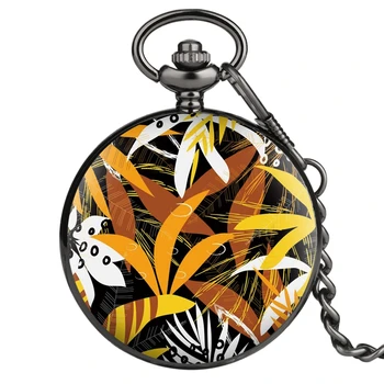 Kišeniniai Laikrodžiai, Grandinės Laikrodis Kūrybos Kelias Tropinių Augalų Lapų, Žiedų Dizaino Kvarcinius Kišenėje Žiūrėti Grandinės Relojes de bolsillo
