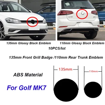 10vnt 135mm 110mm ABS Automobilio Priekinės Grotelės Ženklelis Galiniai Kamieno Emblema Logotipas Golf MK7