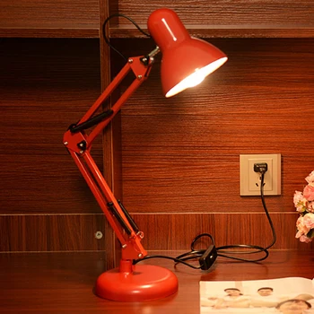 Šiuolaikinės Ilgai Sūpynės Rankos reguliuojamas klasikinis stalo Lempos, E27 LED įrašą Stalo Lempa tyrimo Biuro Skaitymo nakties Šviesos lovos, miegamojo