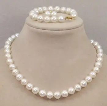 Pearl juvelyrika Nustatyti NUSTATYTI gamtinių kultūringas gėlo vandens perlų 8-9mm balta juoda rausva karoliai 18 