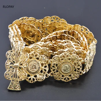 Prabangus Aukso Žiedų Dizaino Moterų Suknelė, Grandinės, Diržai prancūzijos Moneta Karališkųjų Vestuvių Papuošalai Moterims Diržai