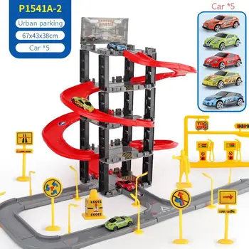 Vaikų Plastiko Stovėjimo Žaislų Rinkinys Multi-layer Automobilis 
