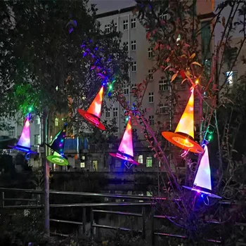 Helovinas Ragana Kepuraitė su LED Šviesos Ryškios Raganos Skrybėlę, Apšvietimo, Apdailos, Blizgus H7JP