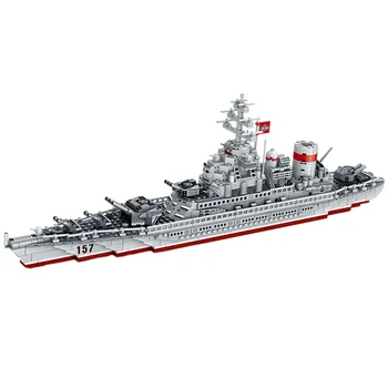 820PCS Karinės Armijos Didelis laivų Statybos Blokus Karo Modelio Karių WW2 LegoINGlys Mini Duomenys Ginklas Vaikams Plytų Žaislas