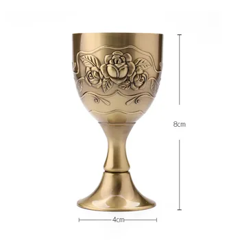 Visiškai Naujas Geriamojo Įrankis Senovinių Rankų darbo Gryno Vario Graviravimas Gėlių Modelio Vyno taurė Vandens Goblet AA