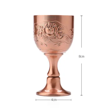 Visiškai Naujas Geriamojo Įrankis Senovinių Rankų darbo Gryno Vario Graviravimas Gėlių Modelio Vyno taurė Vandens Goblet AA