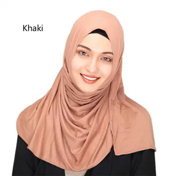 2019 moterų paprasto momentinių medvilnės jersey skara Galvą hijab wrap vientisų spalvų skaros foulard femme musulmonų hijabs parduotuvė, pasirengęs drabužiai