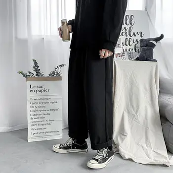 Korėjos Tiesiai Atsitiktinis Kelnės, vyriškos Mados vientisos Spalvos, Verslo Suknelė Kelnės Vyrams Streetwear Prarasti Kostiumas Kelnės Vyrams Kelnės M-5XL