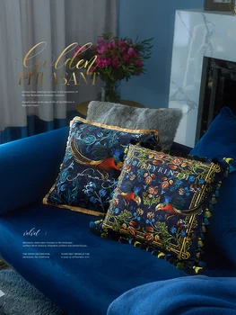 Namų dekoro Sofa Mesti Pagalvės Šviesos prabangus retro aukso vištienos pliušinis sofos pagalvėlė padengti lovos atlošo padengti užvalkalas