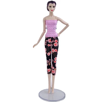 5sets/daug Atsitiktinis Mados Lėlės Drabužius Barbie Lėlės Nėrinių Top & Shorts Legging Komplektai Barbie Lėlės 1/6 Lėlės Priedai