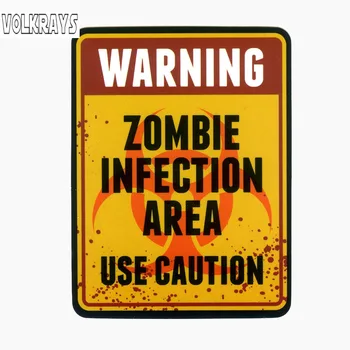 Volkrays Mados Automobilių Lipdukas Įspėjimo Zombie Infekcija Srityje būkite Atsargūs, Priedai Asmenybės PVC Lipdukas Opel Sėdynės,15cm*12cm