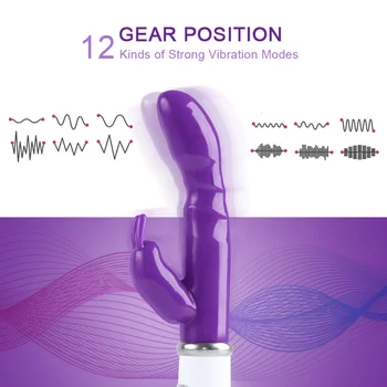 12 Vibracijos Rabbit Vibratorius Moterims Klitorio Stimuliatorius G Spot Vibratorius Clit Massager Dildo Moterų Masturbacija Suaugusiųjų Sekso Žaislas