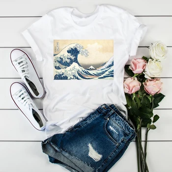Moterų Kalnų Rytą Meno Tapybos Ponios Moterų Viršūnių Estetinės Rūbų, Grafinis Moterų Lady T-Shirt Tumblr Marškinėliai T-shirts