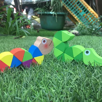 Įvairių Vabzdžių Medinių Blokų Žaislai Vaikams Gyvūnų Galvosūkiai Pirštus Lankstus Mokymo Sukimo Baby Vaikų Švietimo Žaislas