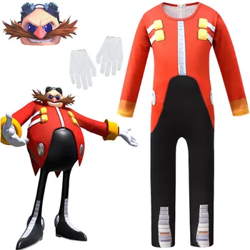 2020 naujų Anime Sonic the Hedgehog cosplay Dr Eggman Ivo Robotnik vaikui, kaukė, pirštinės aukštos kokybės COS drabužiai Kostiumas 1:1 kostiumas